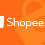 Ilustração mostrando o processo de cancelamento de um pedido na Shopee, com etapas detalhadas no aplicativo e no site.