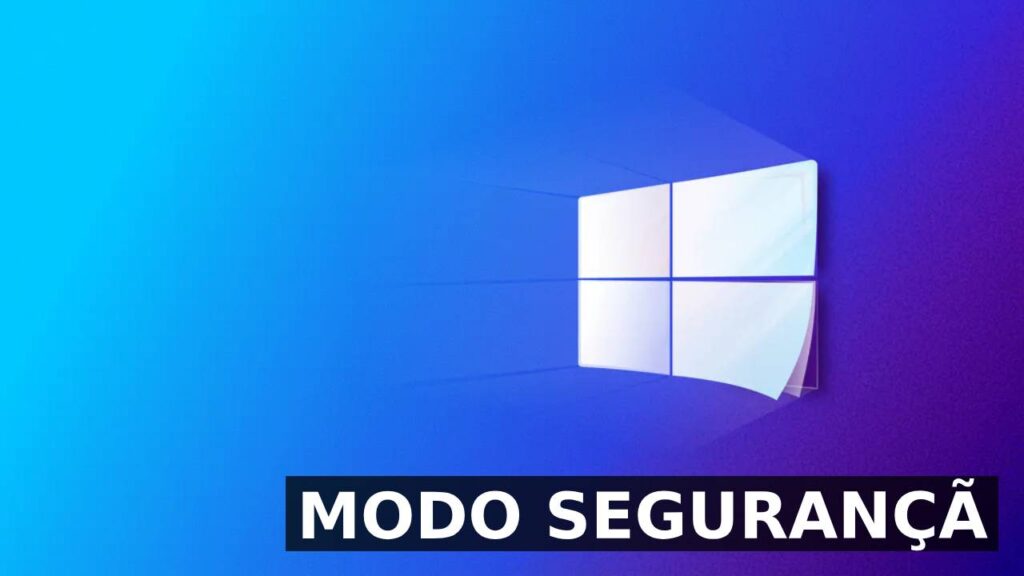 Imagem ilustrativa sobre como iniciar o Modo de Segurança no Windows 10 e 11, com o logotipo do Windows em destaque.